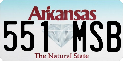 AR license plate 551MSB