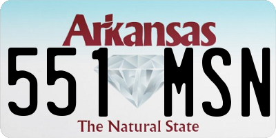 AR license plate 551MSN