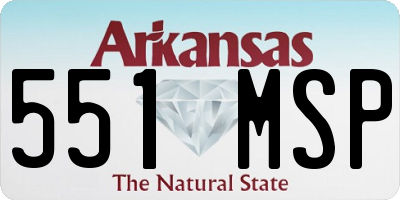 AR license plate 551MSP