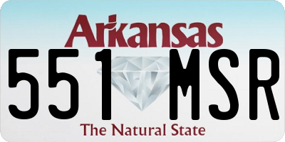 AR license plate 551MSR