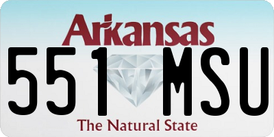 AR license plate 551MSU