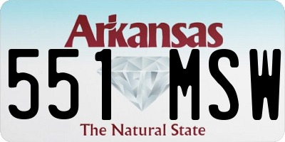 AR license plate 551MSW