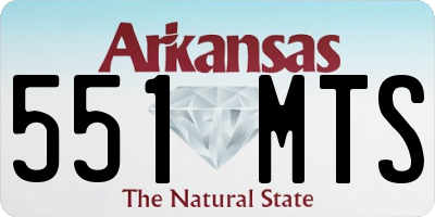 AR license plate 551MTS