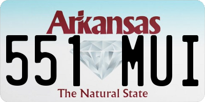 AR license plate 551MUI