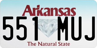 AR license plate 551MUJ