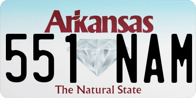 AR license plate 551NAM
