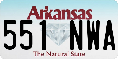 AR license plate 551NWA