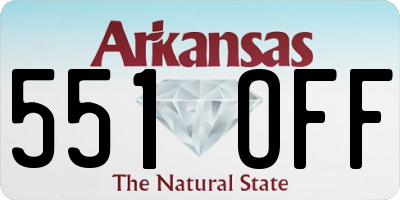 AR license plate 551OFF