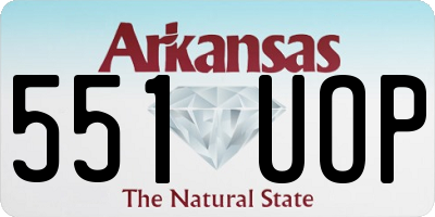 AR license plate 551UOP