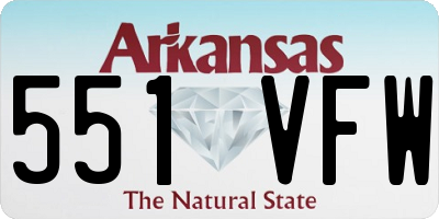 AR license plate 551VFW