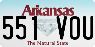 AR license plate 551VOU
