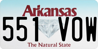 AR license plate 551VOW