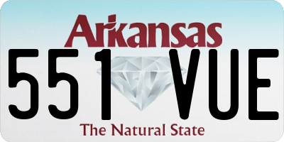 AR license plate 551VUE