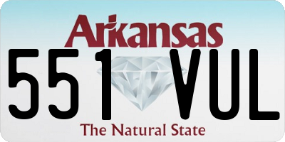 AR license plate 551VUL