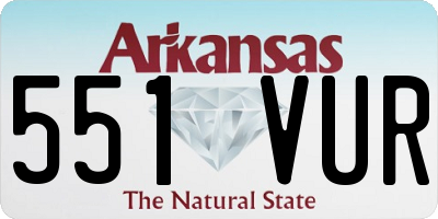 AR license plate 551VUR