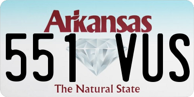 AR license plate 551VUS