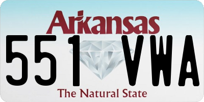 AR license plate 551VWA