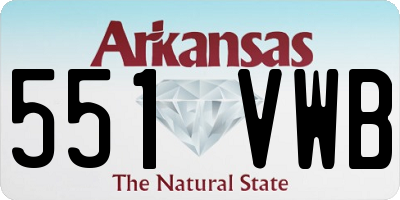AR license plate 551VWB
