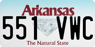 AR license plate 551VWC