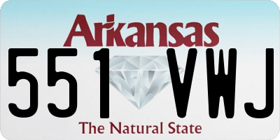 AR license plate 551VWJ