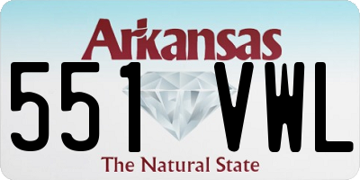 AR license plate 551VWL