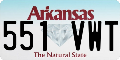 AR license plate 551VWT