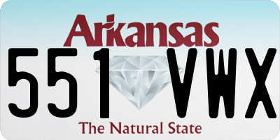 AR license plate 551VWX