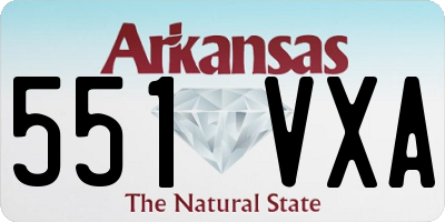 AR license plate 551VXA