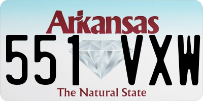 AR license plate 551VXW