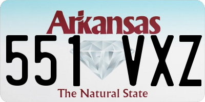 AR license plate 551VXZ