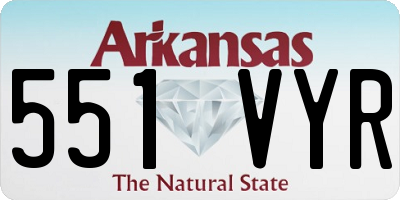 AR license plate 551VYR