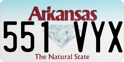 AR license plate 551VYX