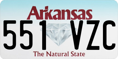 AR license plate 551VZC