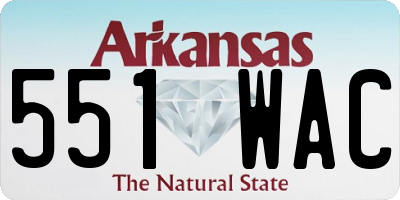 AR license plate 551WAC
