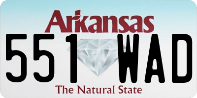 AR license plate 551WAD