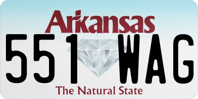 AR license plate 551WAG