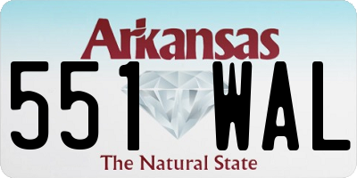 AR license plate 551WAL