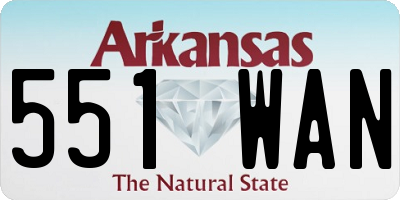 AR license plate 551WAN