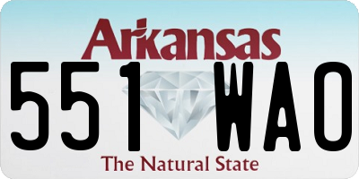 AR license plate 551WAO