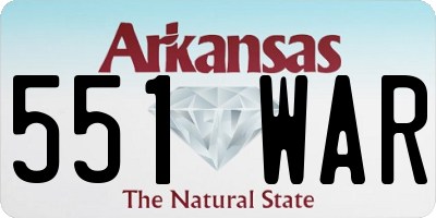 AR license plate 551WAR