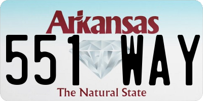 AR license plate 551WAY