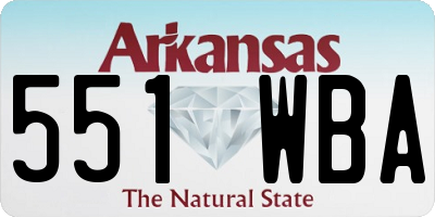 AR license plate 551WBA