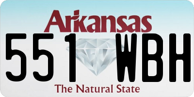 AR license plate 551WBH