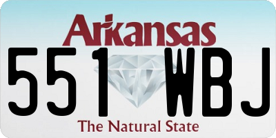AR license plate 551WBJ