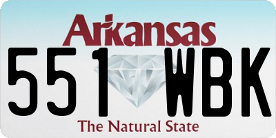 AR license plate 551WBK