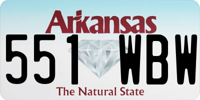 AR license plate 551WBW