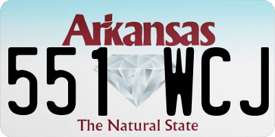 AR license plate 551WCJ