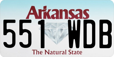 AR license plate 551WDB