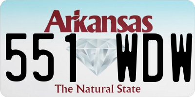 AR license plate 551WDW