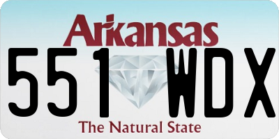 AR license plate 551WDX